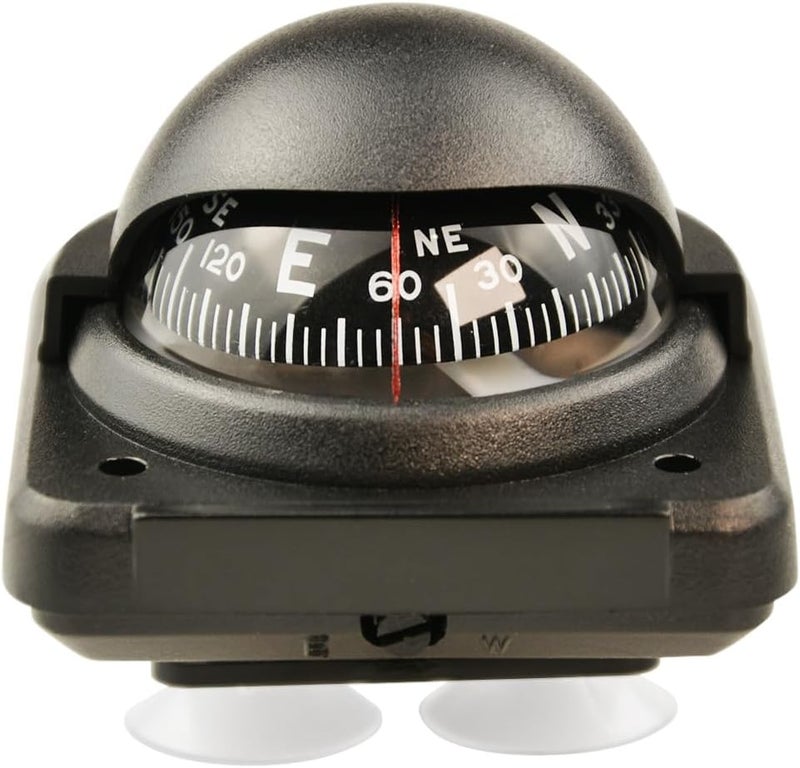 Flylin كرة بوصلة السيارات، دليل توجيه قابل للتعديل وقابل للطي، بوصلة مغناطيسية مع شريط لاصق للسيارات والقوارب والمركبات الخارجية - Image 1